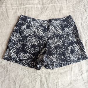 Margaret M Black and White Patterned Athletic Shorts